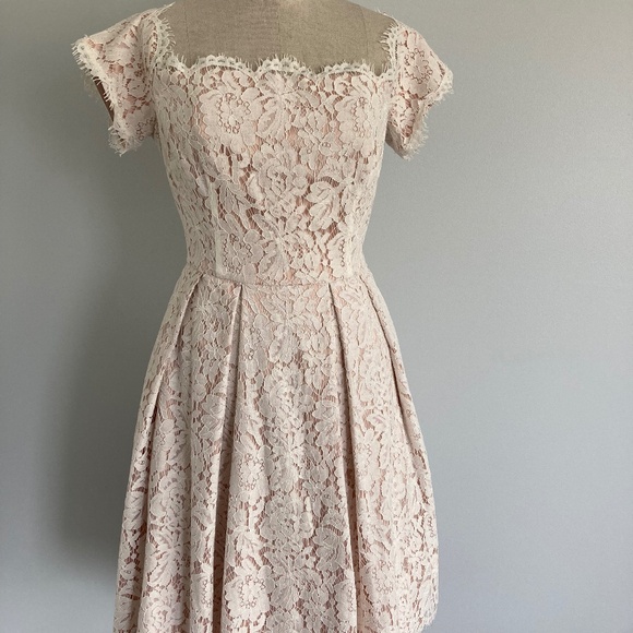 Eliza J Lace and Satin Off the Shoulder Dress - Picture 2 of 12